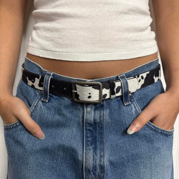 Cowhide print fur black MENS1 - Picture 1 of 4